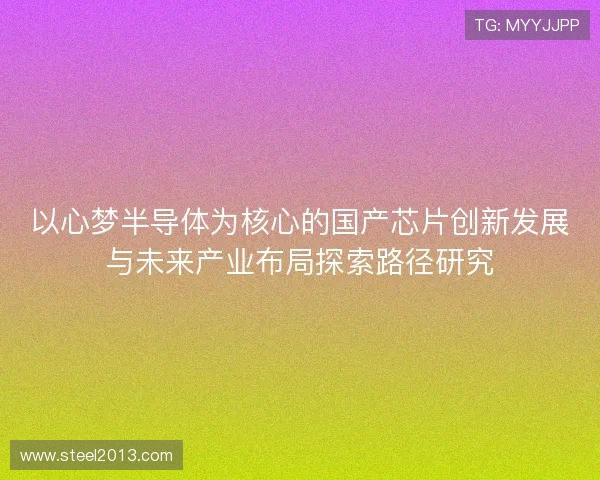 以心梦半导体为核心的国产芯片创新发展与未来产业布局探索路径研究